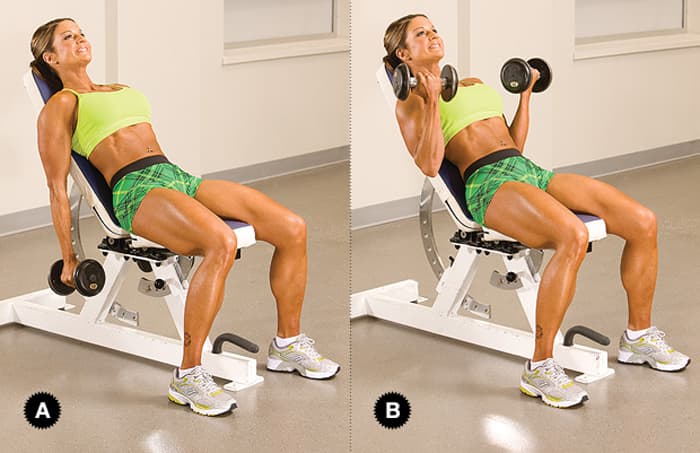 Incline Dumbbell Curl
